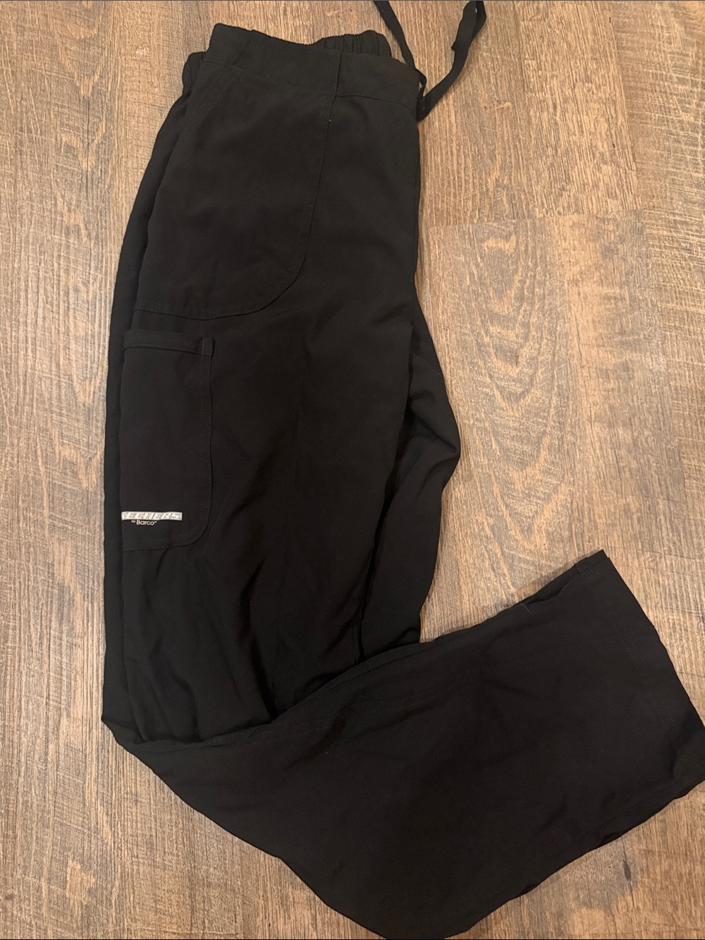 Skechers Black Straight-Leg Drawstring Pants